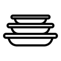 icono de plato de cocina, estilo de contorno vector
