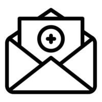 Add letter envelope icon, outline style vector