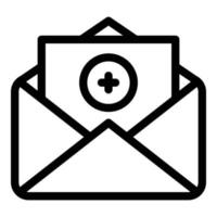 Add letter envelope icon, outline style vector