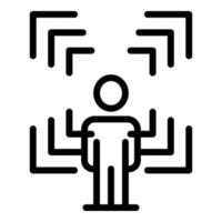 Stream video frame icon, outline style vector
