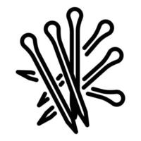 Stack of toothpick icon, outline style vector