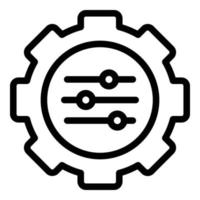 Adaptation cog icon, outline style vector