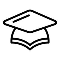 Traditional graduation hat icon, outline style vector