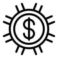 icono de solicitud de moneda en dólares, estilo de contorno vector