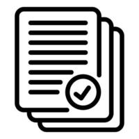 Approved request icon, outline style vector