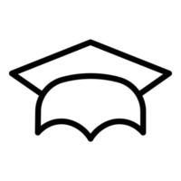 School graduation hat icon, outline style vector