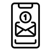 New mail inbox icon, outline style vector