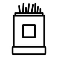 icono de caja de restaurante de palillos de dientes, estilo de esquema vector