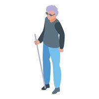 Blind granny icon, isometric style vector