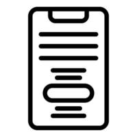 Smartphone text request icon, outline style vector