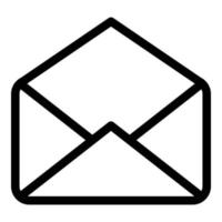 Open envelope icon, outline style vector