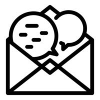 Conversation envelope icon, outline style vector