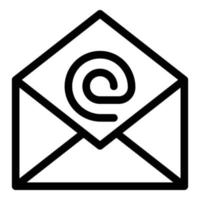 Mail envelope icon, outline style vector