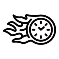 Fire stopwatch icon, outline style vector