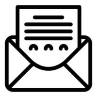 Writing envelope icon, outline style vector