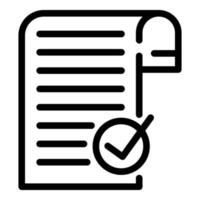 icono de solicitud de documento, estilo de esquema vector