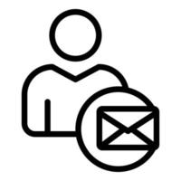 Mail request icon, outline style vector