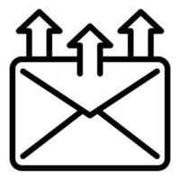 enviar icono de solicitud de correo, estilo de esquema vector