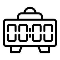 Digital alarm clock icon, outline style vector