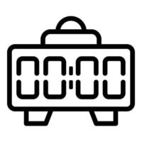 icono de reloj de alarma digital, estilo de esquema vector