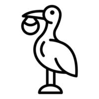 Baby stork icon, outline style vector