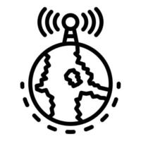 Radio global tower icon, outline style vector