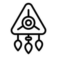 Triangle amulet icon, outline style vector