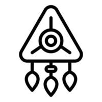 Triangle amulet icon, outline style vector