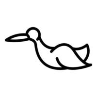 Stork drawing icon, outline style vector