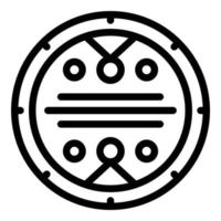 icono de amuleto de moneda de oro, estilo de contorno vector