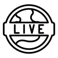 Global live stream icon, outline style vector