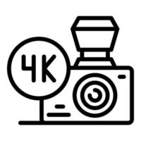 Camera 4k stream icon, outline style vector