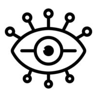 icono de amuleto de ojo antiguo, estilo de contorno vector