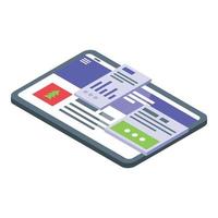 Gadget interface icon, isometric style vector