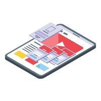 Web interface icon, isometric style vector