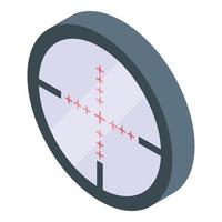 icono de vista de alcance central, estilo isométrico vector