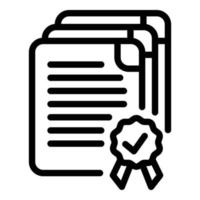 Documents reliability icon, outline style vector