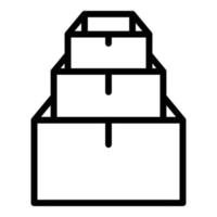 Pile stack box icon, outline style vector