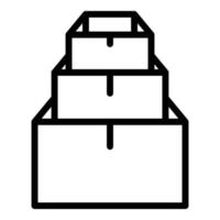 Pile stack box icon, outline style vector