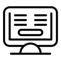 Subscription online monitor icon, outline style vector