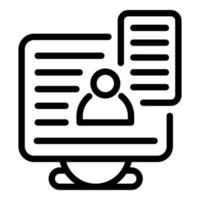 Online adaptation icon, outline style vector