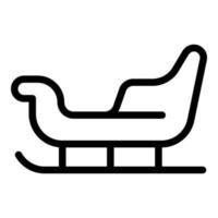 Winter sleigh icon, outline style vector