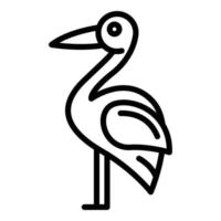 Feather stork icon, outline style vector