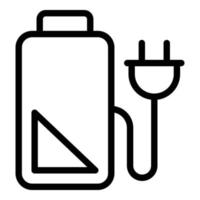 Low battery charger icon, outline style vector