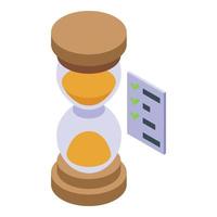 Tasks time icon, isometric style vector