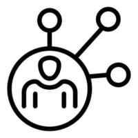 Scheme people reliability icon, outline style vector