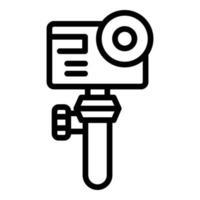 Portable action camera icon, outline style vector