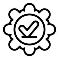 Approved stamp reliability icon, outline style vector