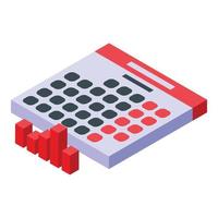 Calendar schedule icon, isometric style vector