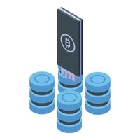 Bitcoin commerce icon, isometric style vector